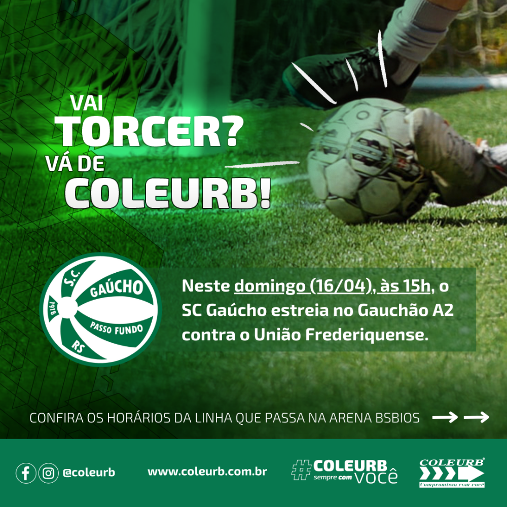 Coleurb disponibiliza ônibus para a estreia do SC Gaúcho no Estadual