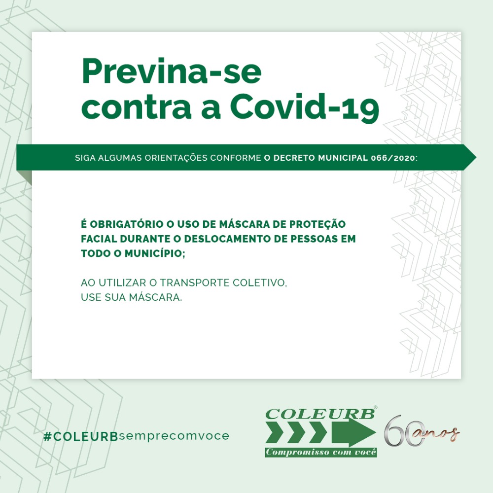 Ao utilizar o transporte coletivo, use sua máscara