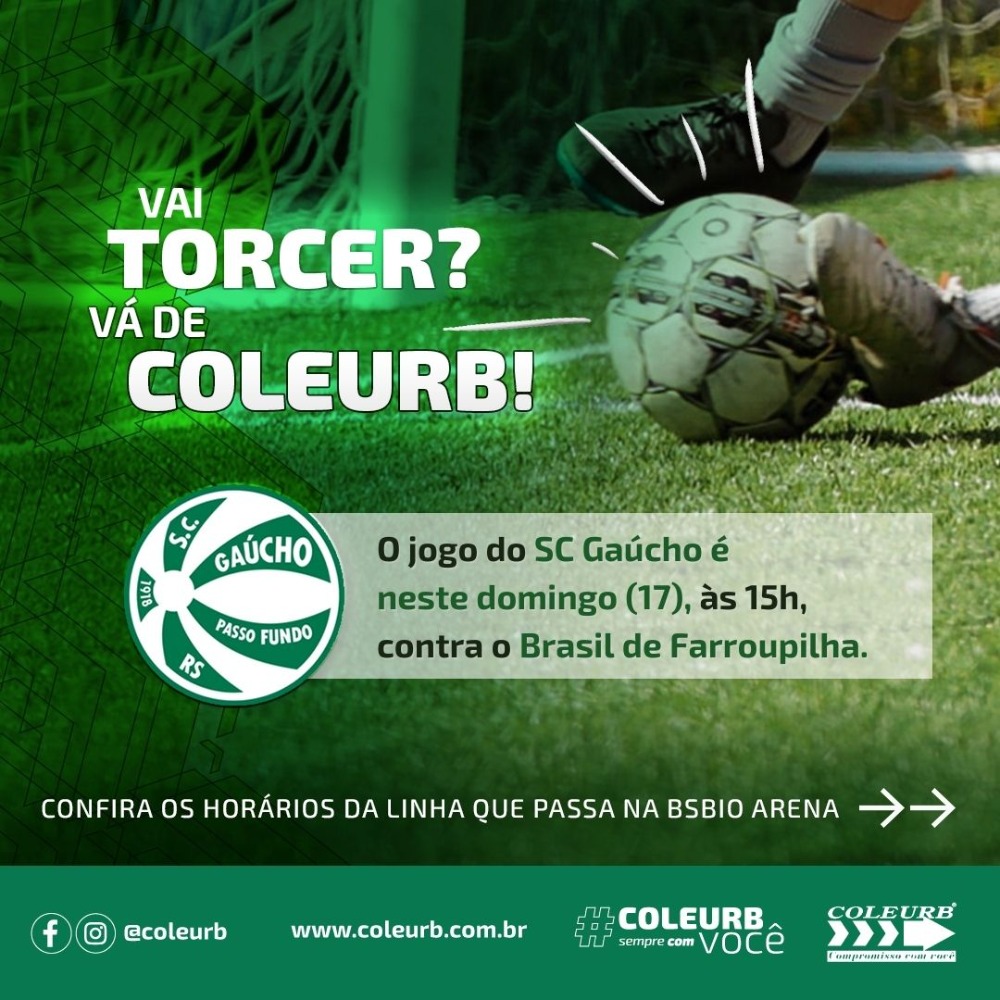 Coleurb disponibiliza linha de ônibus para a estreia do Sport Clube Gaúcho em casa