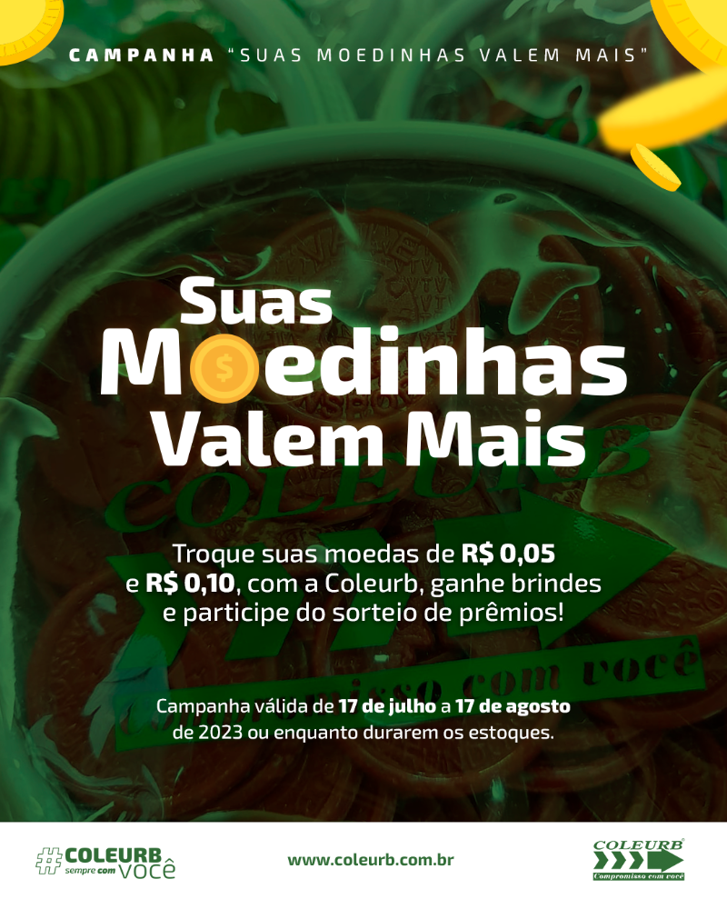 Coleurb lança Campanha para troca de moedas