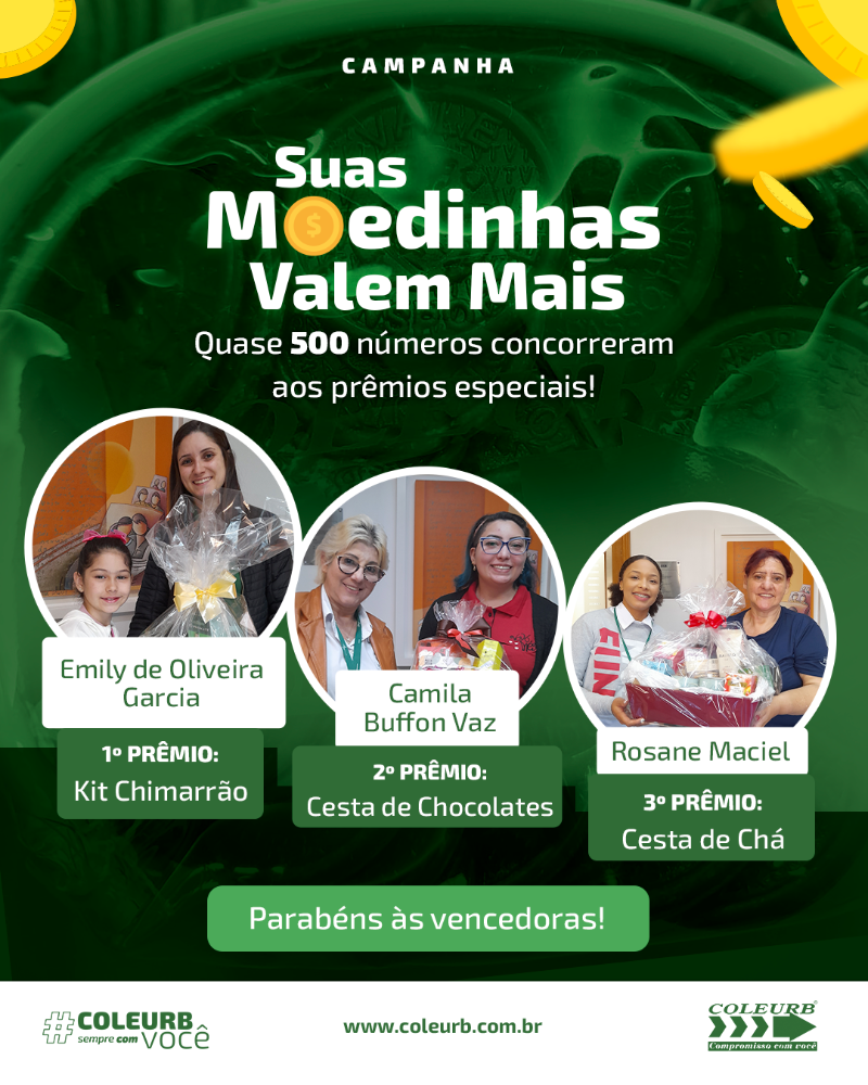 Vencedoras do sorteio da campanha 