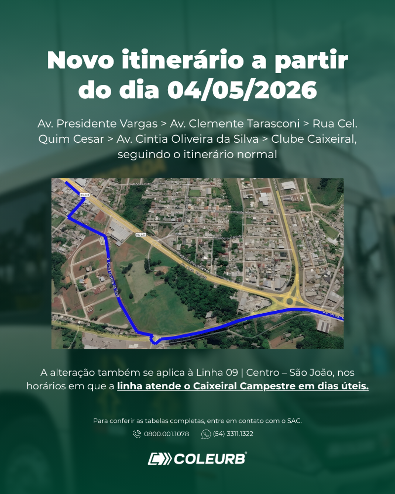 Itinerário da L22| Centro – Maggi terá alteração a partir de 04 de maio