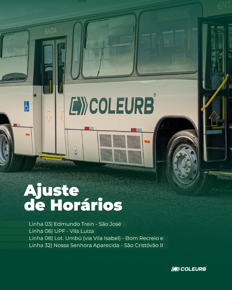 Coleurb ajusta horários de linhas a partir do dia 05/10